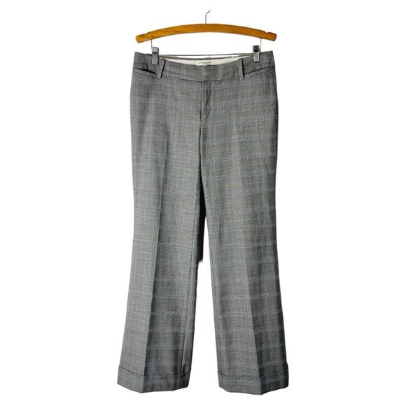 Banana Republic grey black white plaid Ryan preppy academia trouser pants 10 - Picture 1 of 8